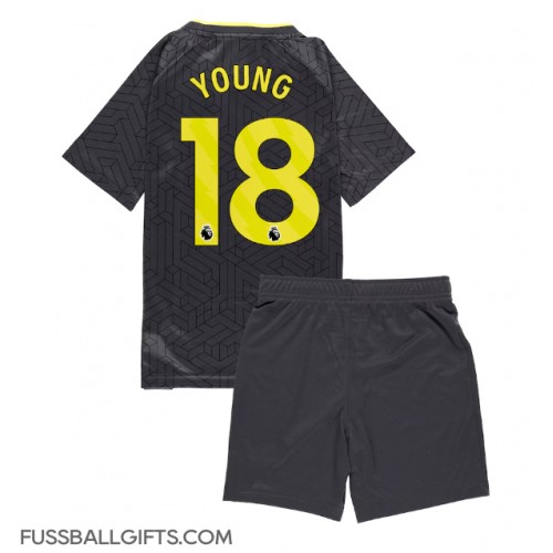 Everton Ashley Young #18 Fußballbekleidung Auswärtstrikot Kinder 2024-25 Kurzarm (+ kurze hosen)